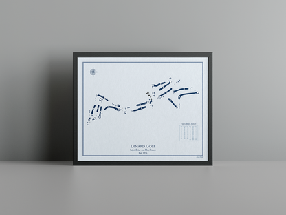 Dinard Golf golf course print, blue frame