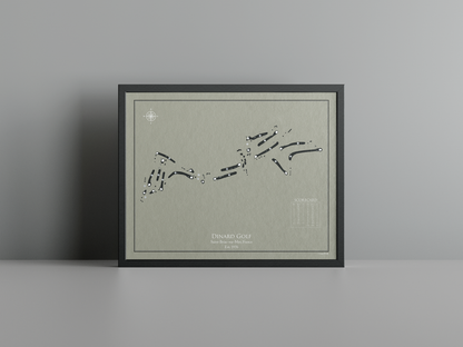 Dinard Golf golf course print, brown frame