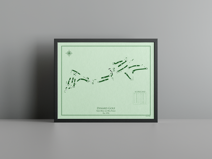 Dinard Golf golf course print, green frame