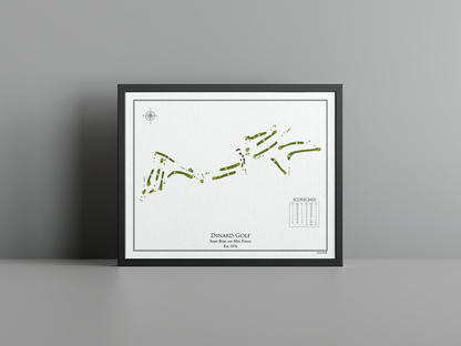 Dinard Golf golf course print, white frame