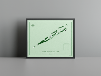 Domburgsche Golf Club golf course print, green frame