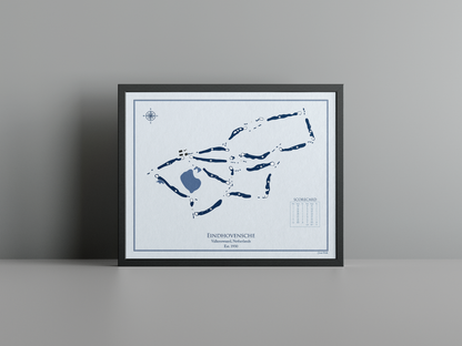 Eindhovensche golf course print, blue frame