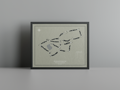 Eindhovensche golf course print, brown frame