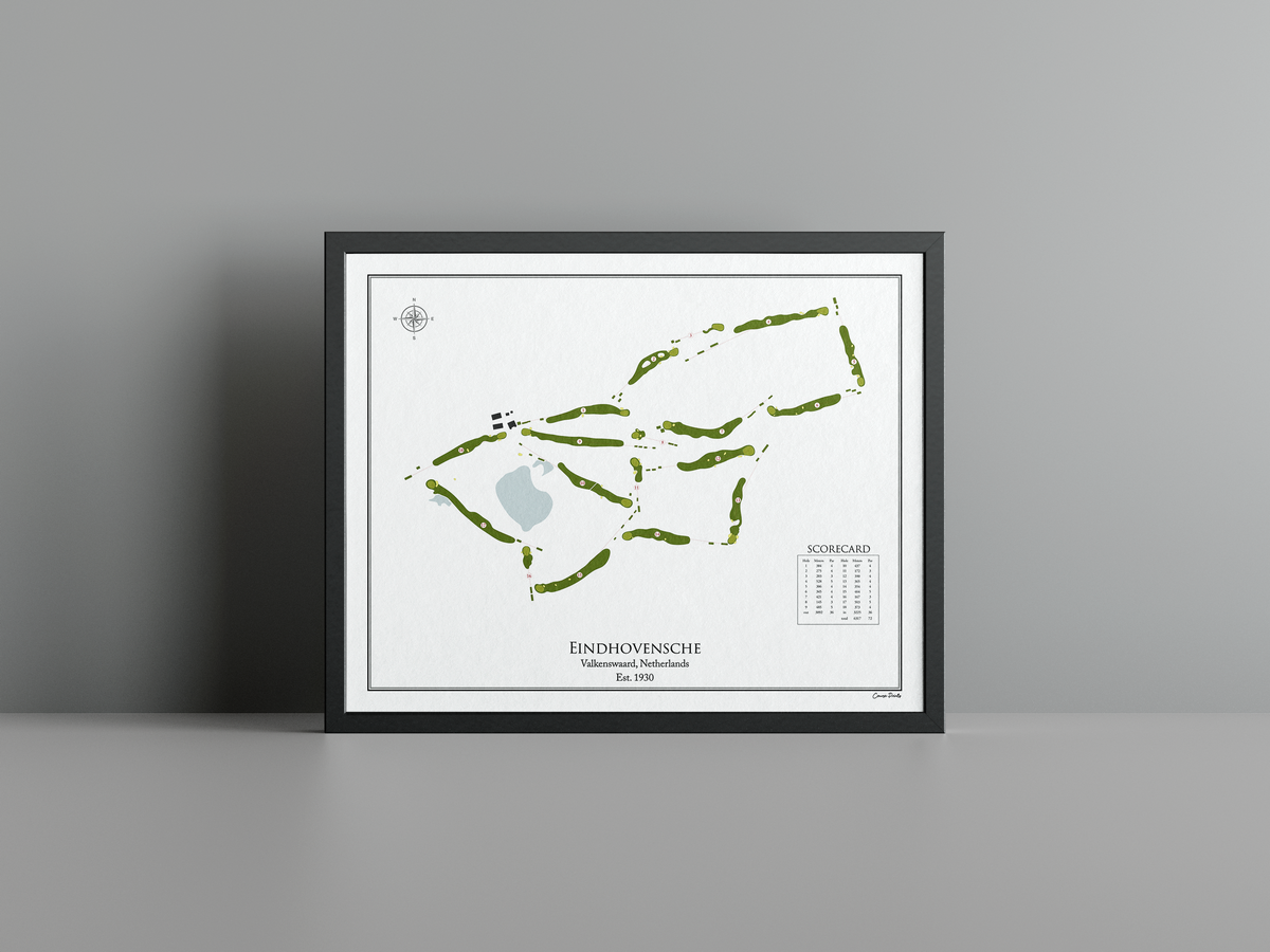Eindhovensche golf course print, white frame