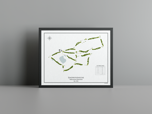 Eindhovensche golf course print, white frame