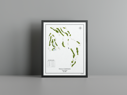 Finca Cortesin golf course print, white frame