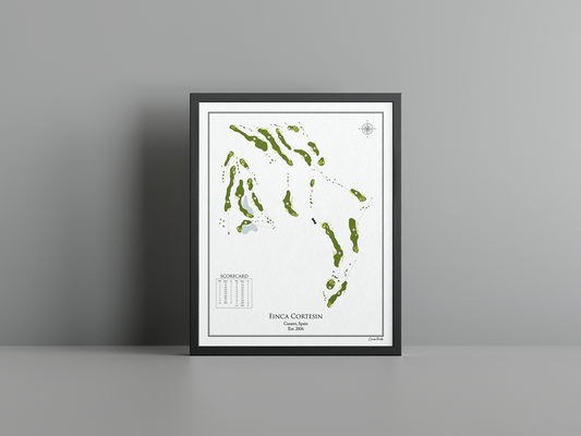 Finca Cortesin golf course print, white frame