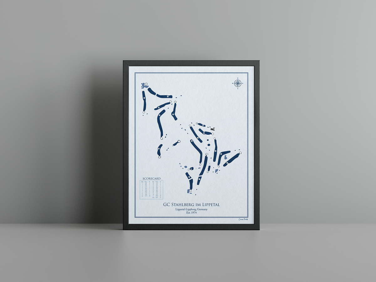 GC Stahlberg im Lippetal golf course print, blue frame