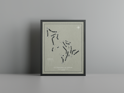 GC Stahlberg im Lippetal golf course print, brown frame