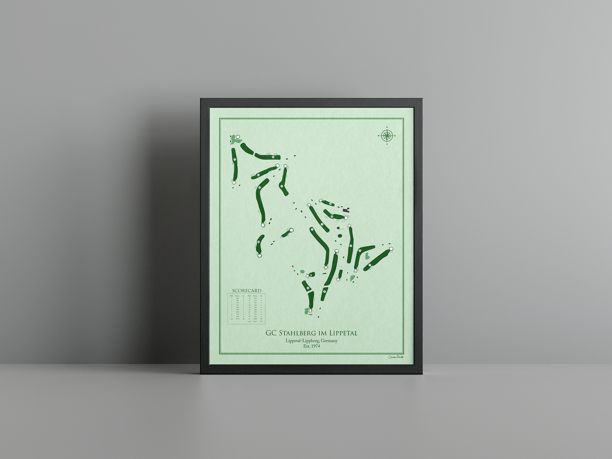 GC Stahlberg im Lippetal golf course print, green frame