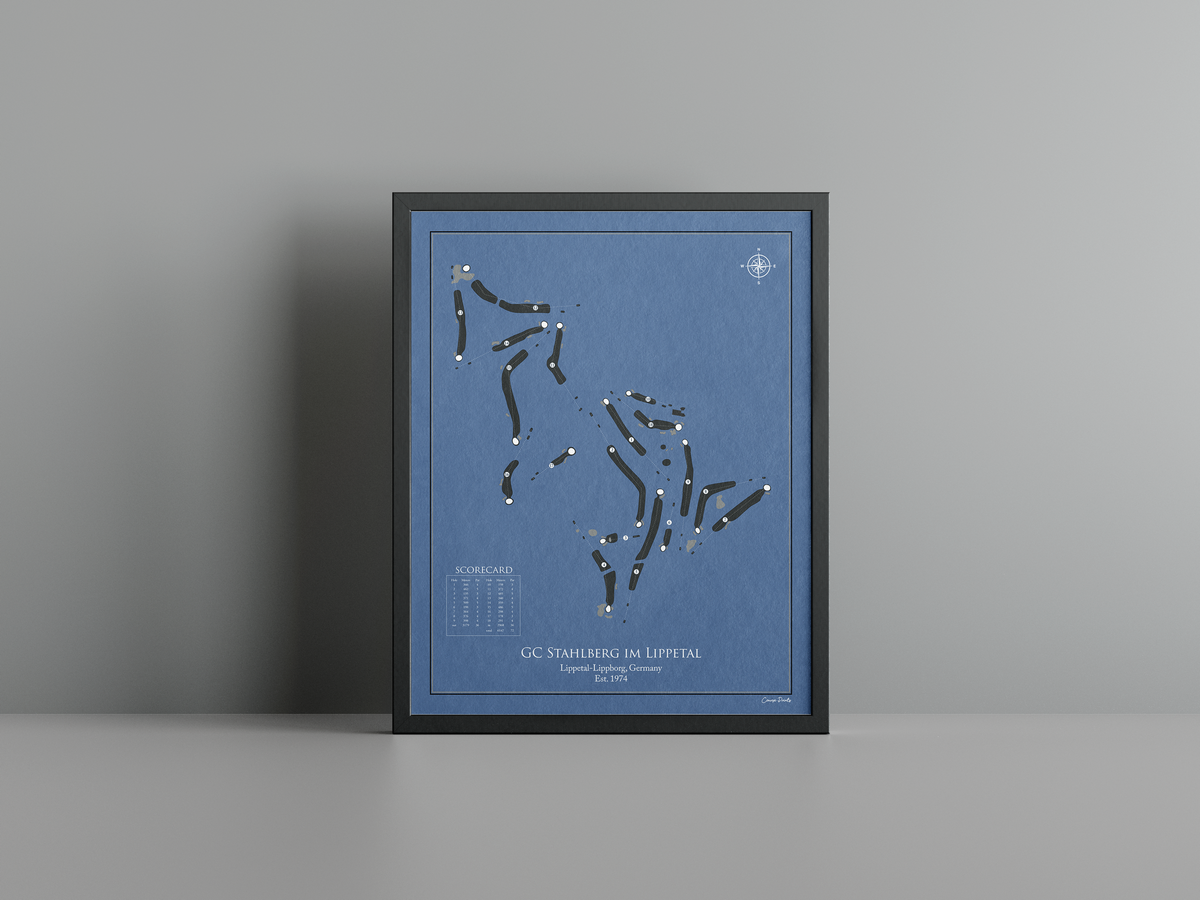 GC Stahlberg im Lippetal golf course print, navy frame