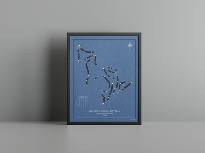 GC Stahlberg im Lippetal golf course print, navy frame
