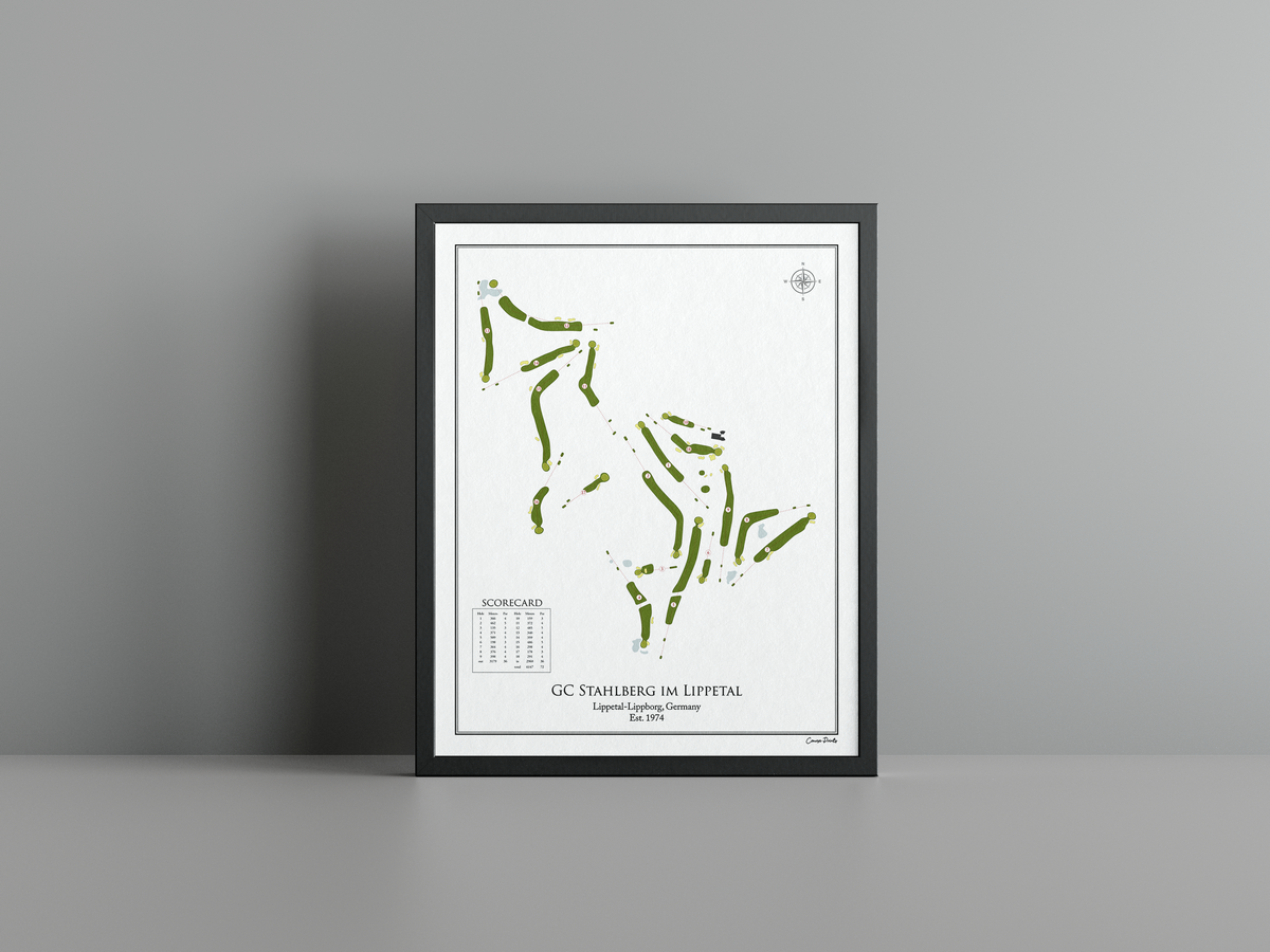 GC Stahlberg im Lippetal golf course print, white frame