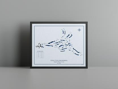 Golf Club Jakobsberg golf course print, blue frame