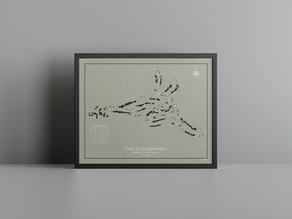 Golf Club Jakobsberg golf course print, brown frame