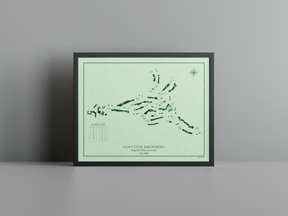 Golf Club Jakobsberg golf course print, green frame