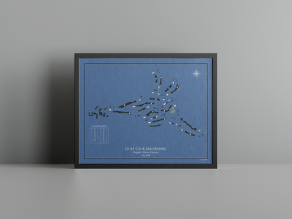 Golf Club Jakobsberg golf course print, navy frame