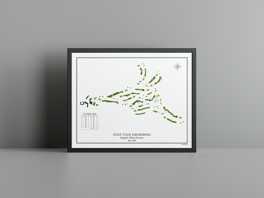 Golf Club Jakobsberg golf course print, white frame