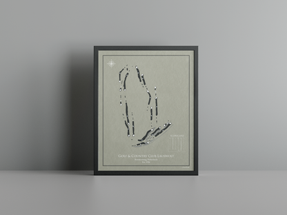 Golf & Country Club Lauswolt golf course print, brown frame