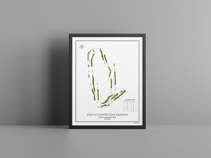 Golf & Country Club Lauswolt golf course print, white frame