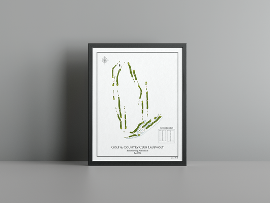 Golf & Country Club Lauswolt golf course print, white frame