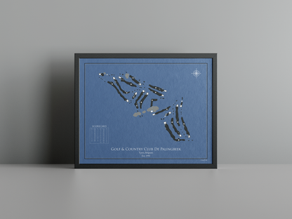 Golf & Country Club Palingbeek golf course print, navy frame