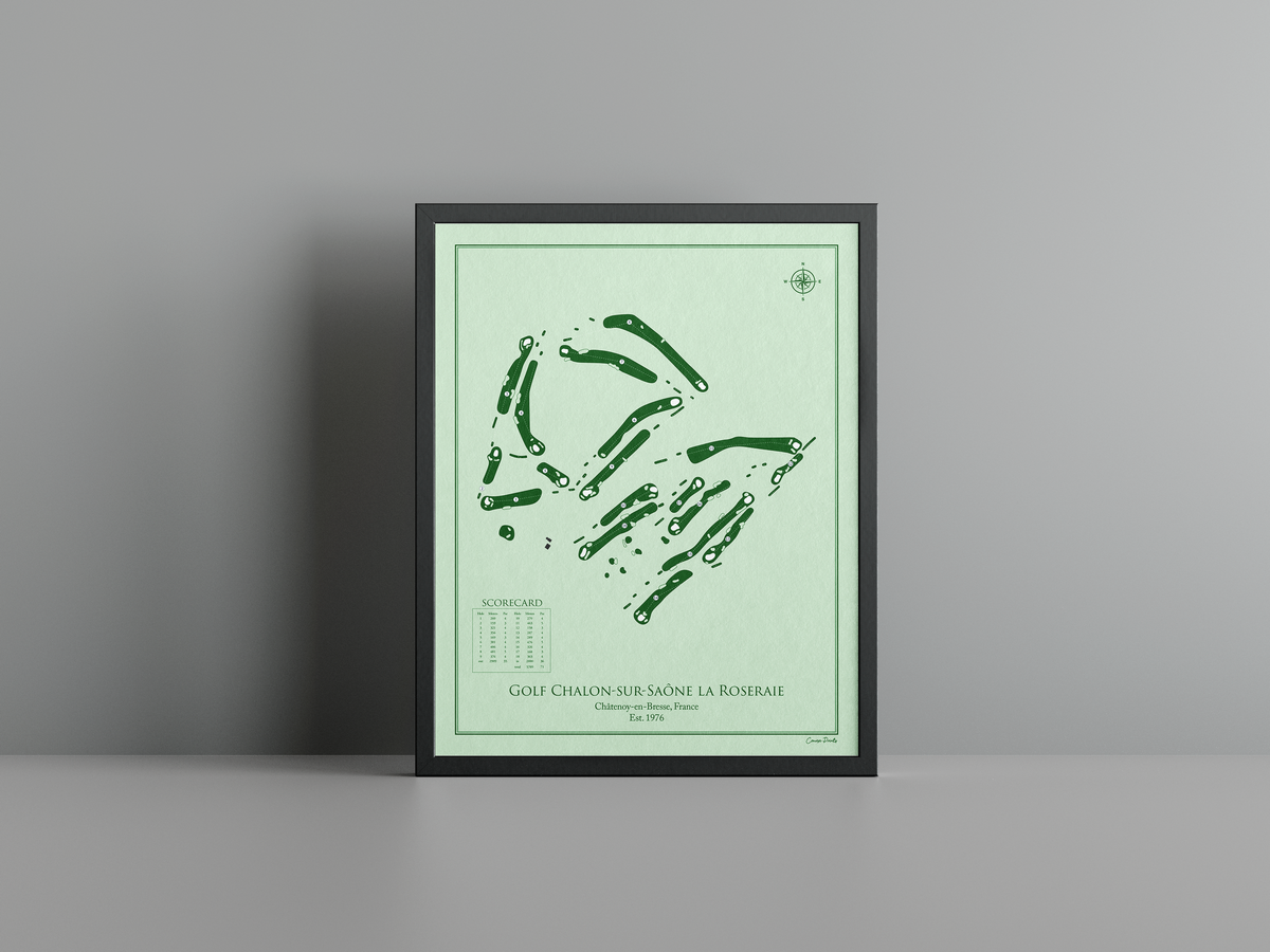 Golf de Chalon-sur-Saône golf course print, green frame