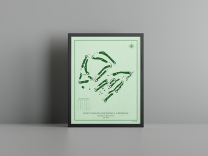 Golf de Chalon-sur-Saône golf course print, green frame