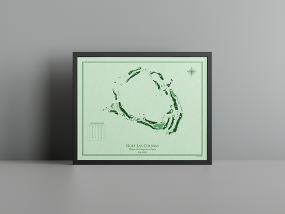 Golf Las Colinas golf course print, green frame