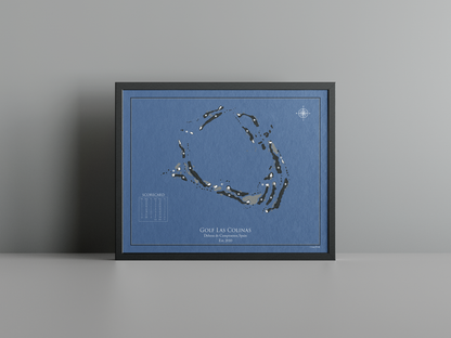 Golf Las Colinas golf course print, navy frame