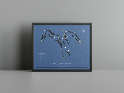 Golf Torrequebrada golf course print, navy frame