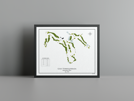 Golf Torrequebrada golf course print, white frame