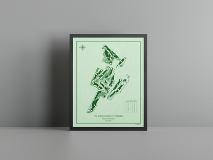 Golfbaan de Kroonprins golf course print, green frame
