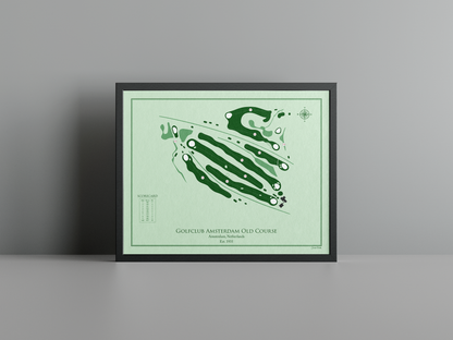Golfclub Amsterdam Old Course golf course print, green frame