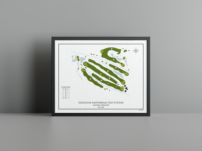 Golfclub Amsterdam Old Course golf course print, white frame