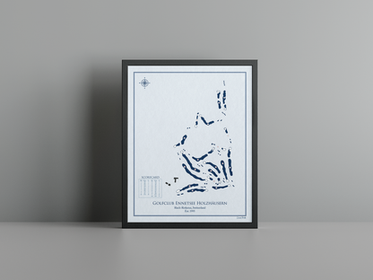 Golfclub Ennetsee Holzhäusern golf course print, blue frame