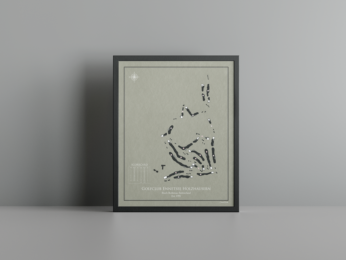 Golfclub Ennetsee Holzhäusern golf course print, brown frame
