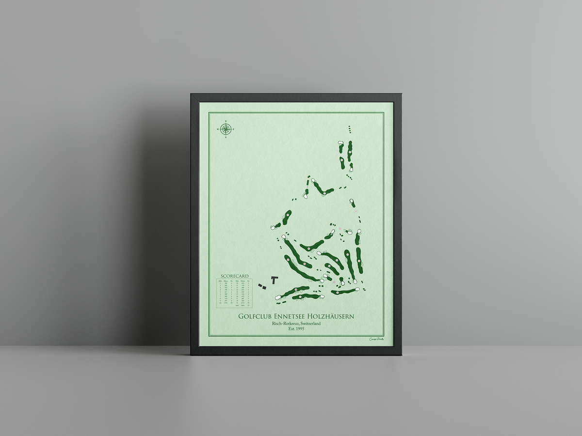 Golfclub Ennetsee Holzhäusern golf course print, green frame