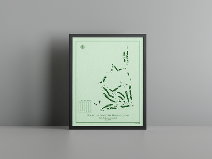 Golfclub Ennetsee Holzhäusern golf course print, green frame