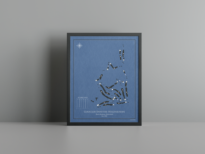 Golfclub Ennetsee Holzhäusern golf course print, navy frame