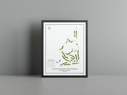 Golfclub Ennetsee Holzhäusern golf course print, white frame