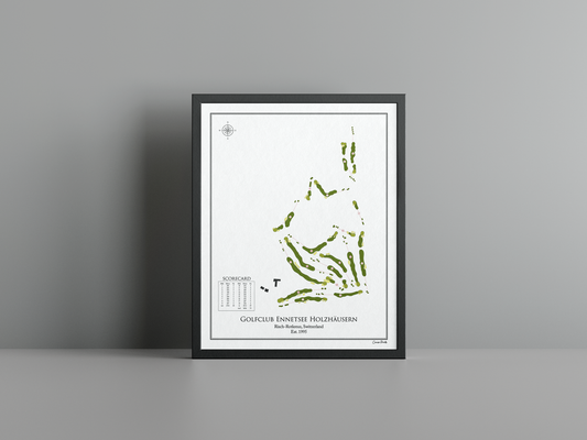Golfclub Ennetsee Holzhäusern golf course print, white frame