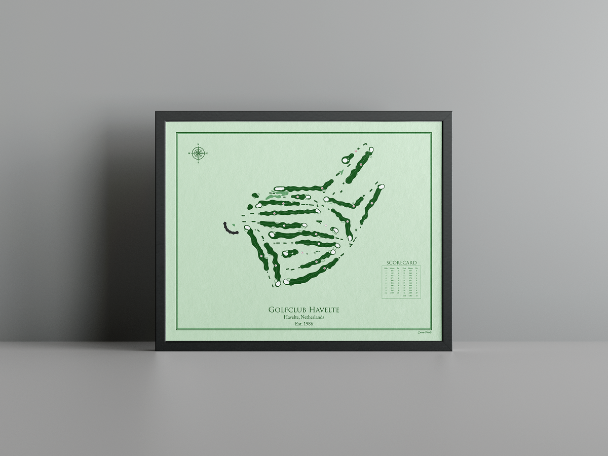 Golfclub Havelte golf course print, green frame