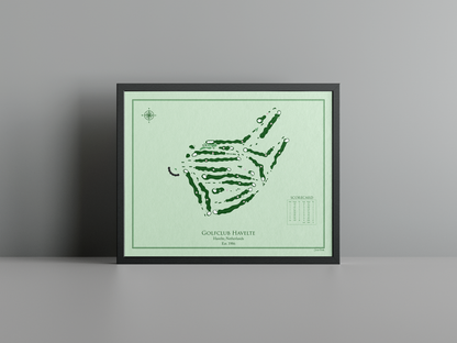 Golfclub Havelte golf course print, green frame