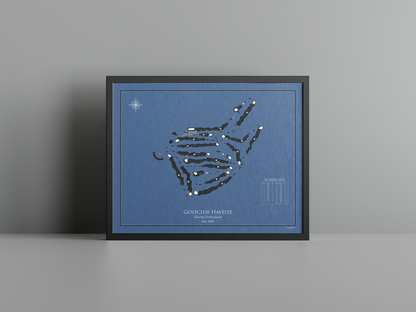Golfclub Havelte golf course print, navy frame