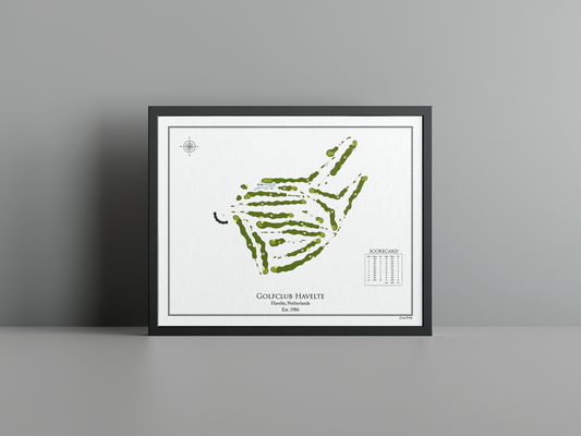 Golfclub Havelte golf course print, white frame