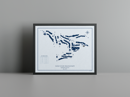 Golfclub Ingolstadt golf course print, blue frame