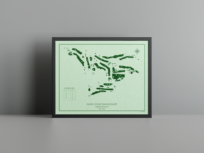 Golfclub Ingolstadt golf course print, green frame
