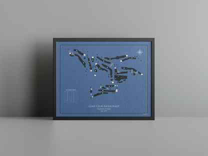 Golfclub Ingolstadt golf course print, navy frame