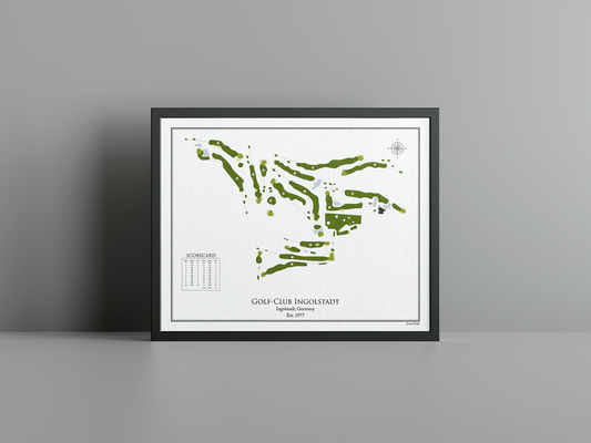 Golfclub Ingolstadt golf course print, white frame